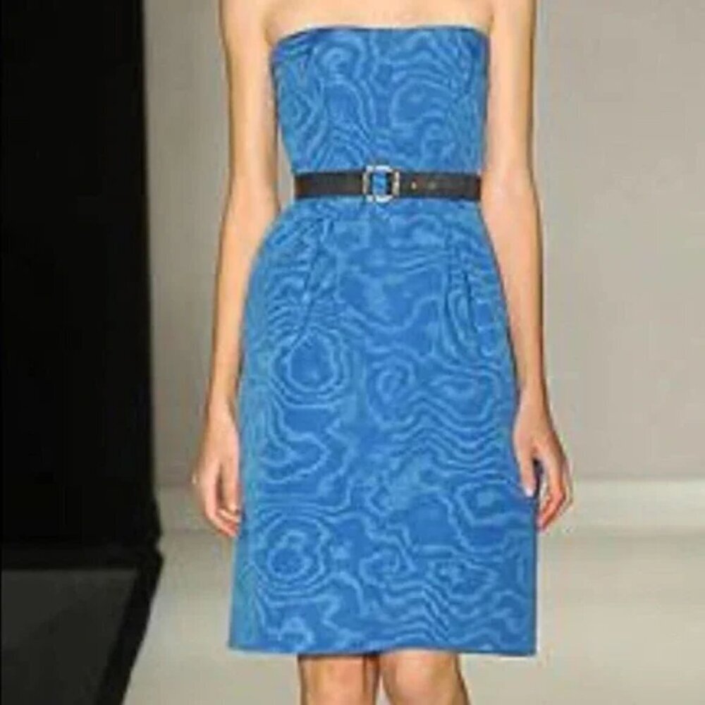 Brian Reyes Silk Blue Dress Strapless